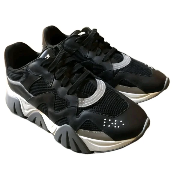 VERSACE Squalo (Unisex) Black Chunky Low Top Sneakers US Men's Size 7 Wmns Sz 9 - Picture 2 of 10